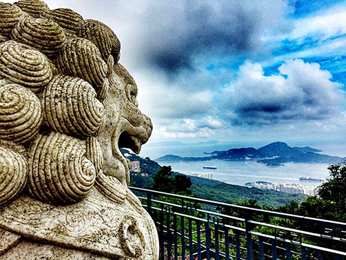 Guardia statue on mountain side