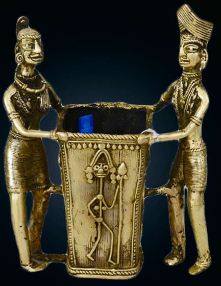 Dhokra-Tribal-Pen-Stand - bass-nickel -zinc