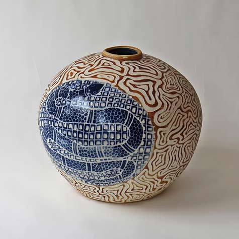 Ernabella Ceramics, Derek Jungarrayi Thompson - SOLD Liru Kutjara II, 2013,