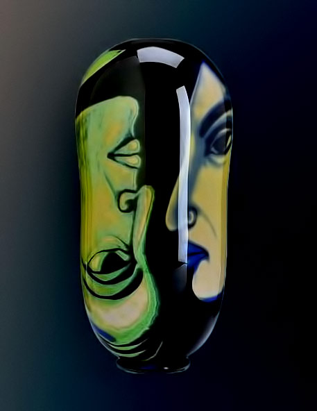 Glass vase with two faces Eva-Englund
