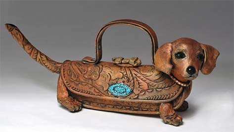 Sausage dog teapot by Meryl Ruth