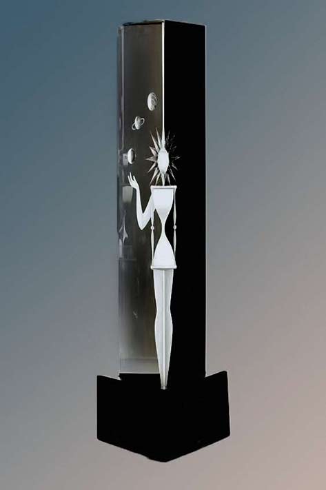 Vicke Lindstrand (Swedish, 1904-1983), Kosta, Engraved Glass Sculpture