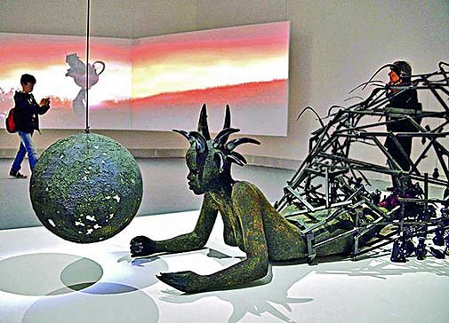 The End of Carrying All' by Kenyan artist Wangeti Mutu--Pavilion of the Nations venice-biennale-arte-2015 Andrea MerolaEPA)